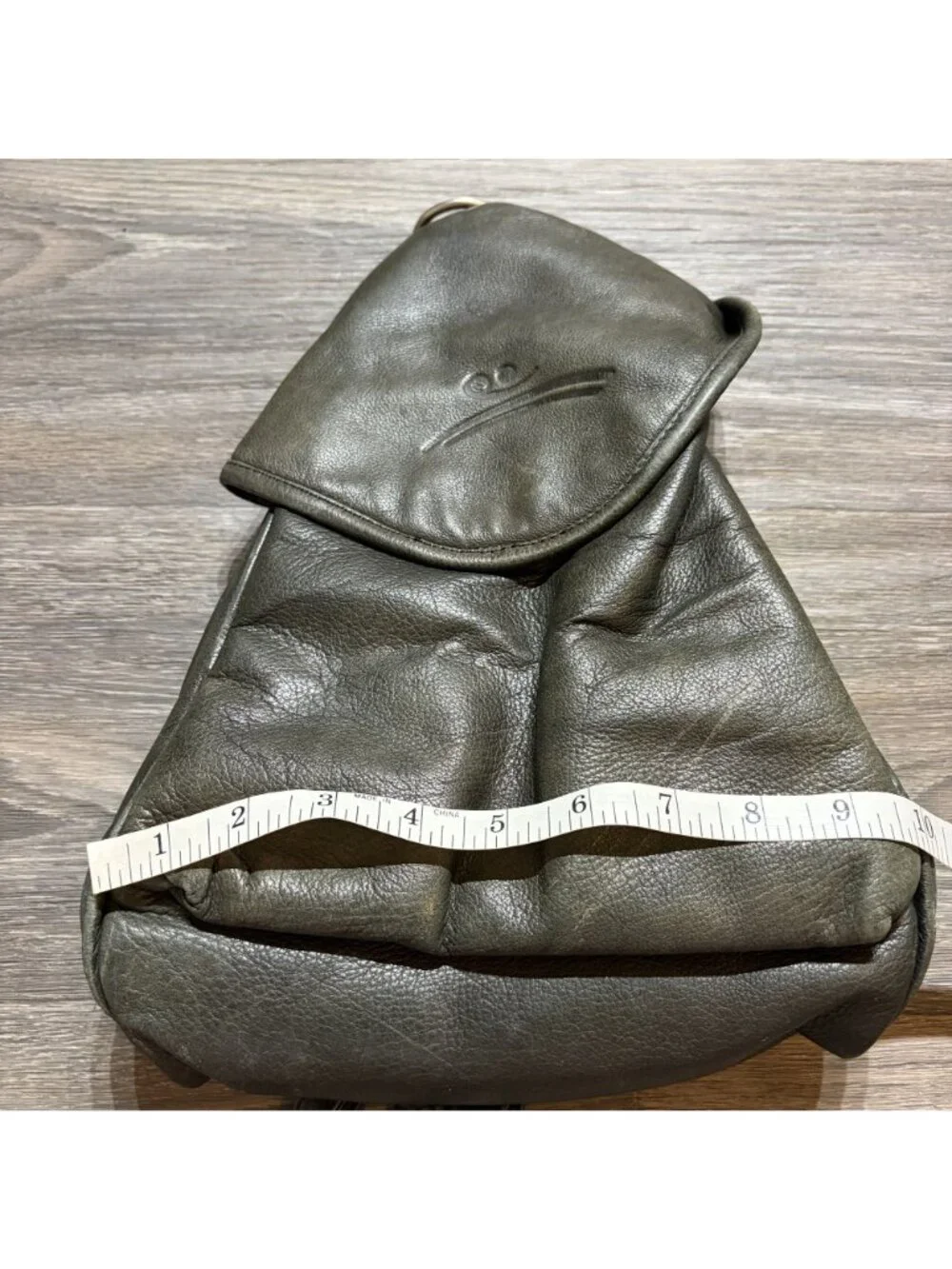 Canyon Outback Green Leather Convertible Crossbody Sling Backpack Bag 90s VTG